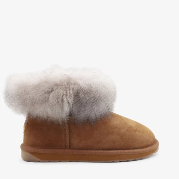 NEW EMU AUSTRALIA Sheepskin Stinger Micro Crimp Boots in Chestnut 1025 4m2 - Picture 2 of 6